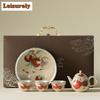 Chinese Style Silver-plated Jade Dew Tea Set Complete Set Boutique Tea Ceremony Set Teapot And Tea Cup Set Tableware Collection