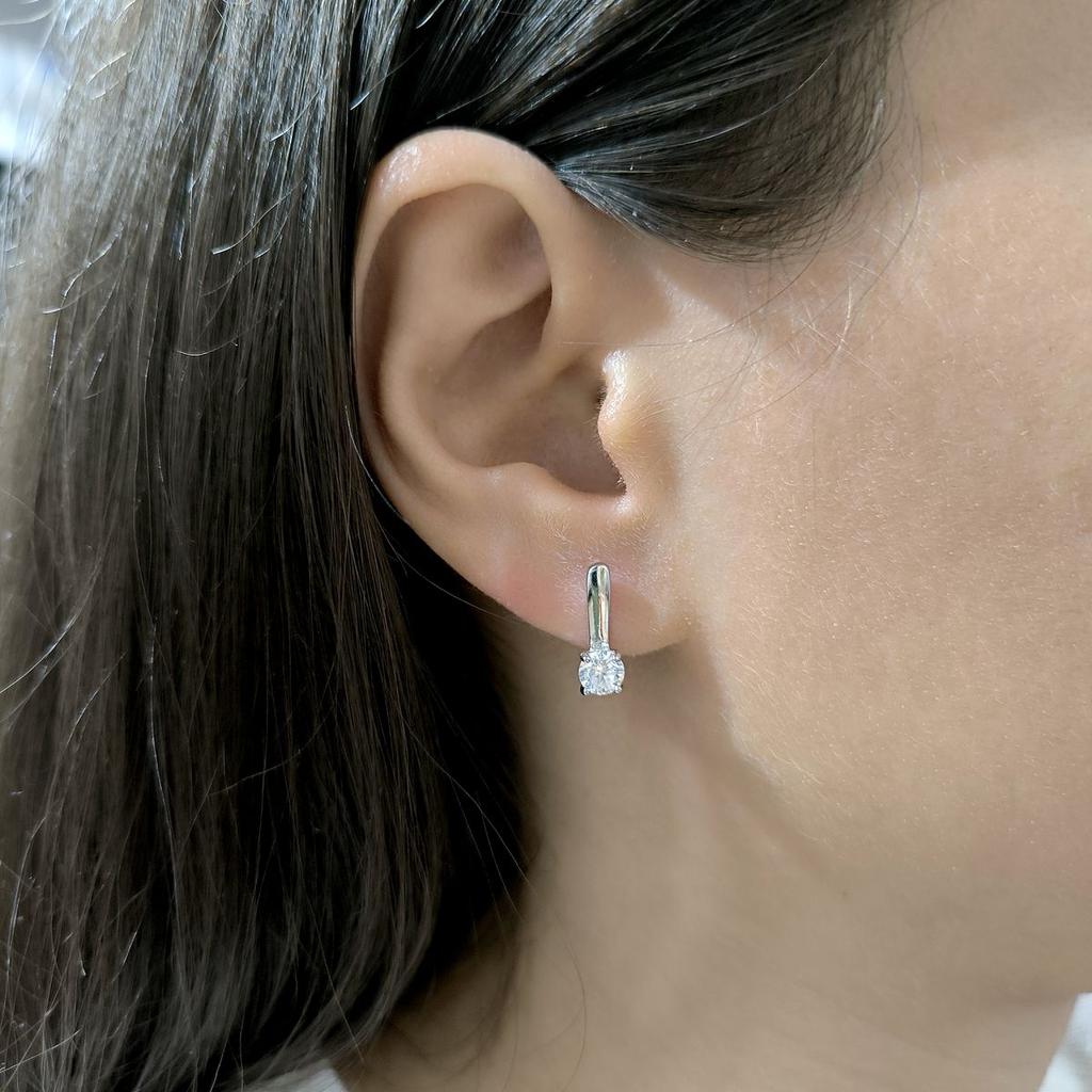 Серебряные серьги с фианитами (2176459)