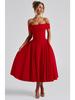 2025 Spring Fashion Solid Color Off-the-Shoulder Backless Bandeau Dress for Women