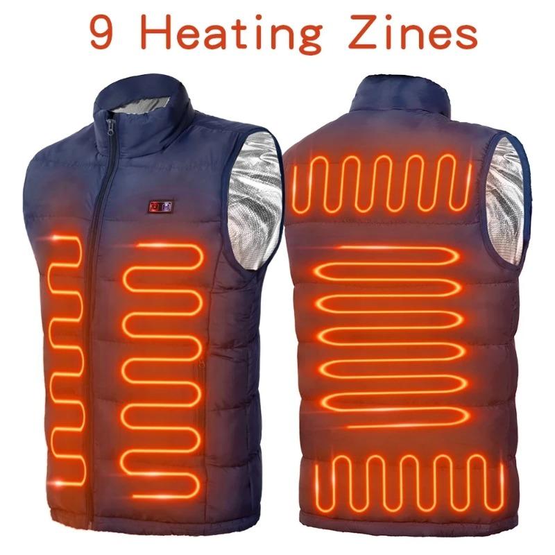 Zone 9 Heating Vest Zone Electric Jacket 2024 New Lightweight Men's Sportwear Winter Graphene Warm USB Heating Coat