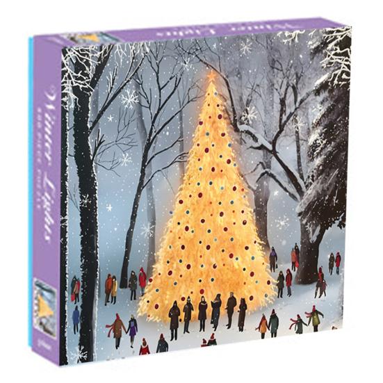 500Pcs/Set Christmas Jigsaw Puzzle Four Seasons Cityscape Animal Puzzle Challenge Game Educational Puzzle Toy Holiday Party Family Activity Decoration