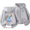 Little Girls Hoodie Zip Up Cute Pony Girls Fall Hooded Jacket Zip Little Pony Autumn Pullover Casual Hoodie Size 100-160