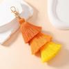 Three-Layer Cotton Thread Fringed Bag Pendant Ethnic Style Keychain Bohemian Style 3-Layer Ear Pendant Bag Parts & Accessories