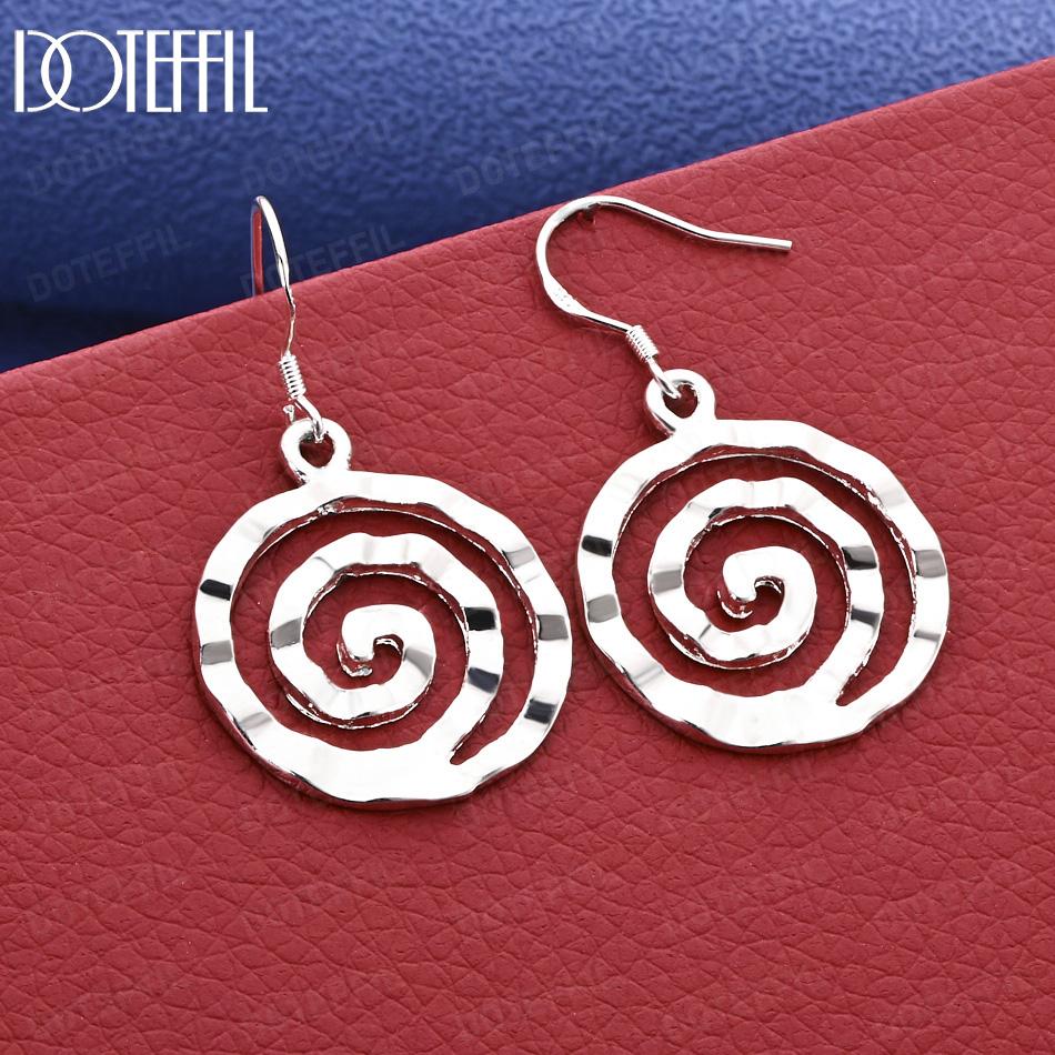 925 Sterling Silver Gift Thread Pierced Earrings Fashion Jewelry 3.90*2.30cm