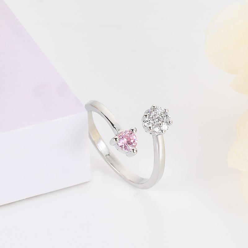 Chic Style Fashionable New Arrival Style, Sweet Temperament, Versatile Open Ring, Women'S Adjustable Inlaid Cubic Zircon RingFashion Finger Ring