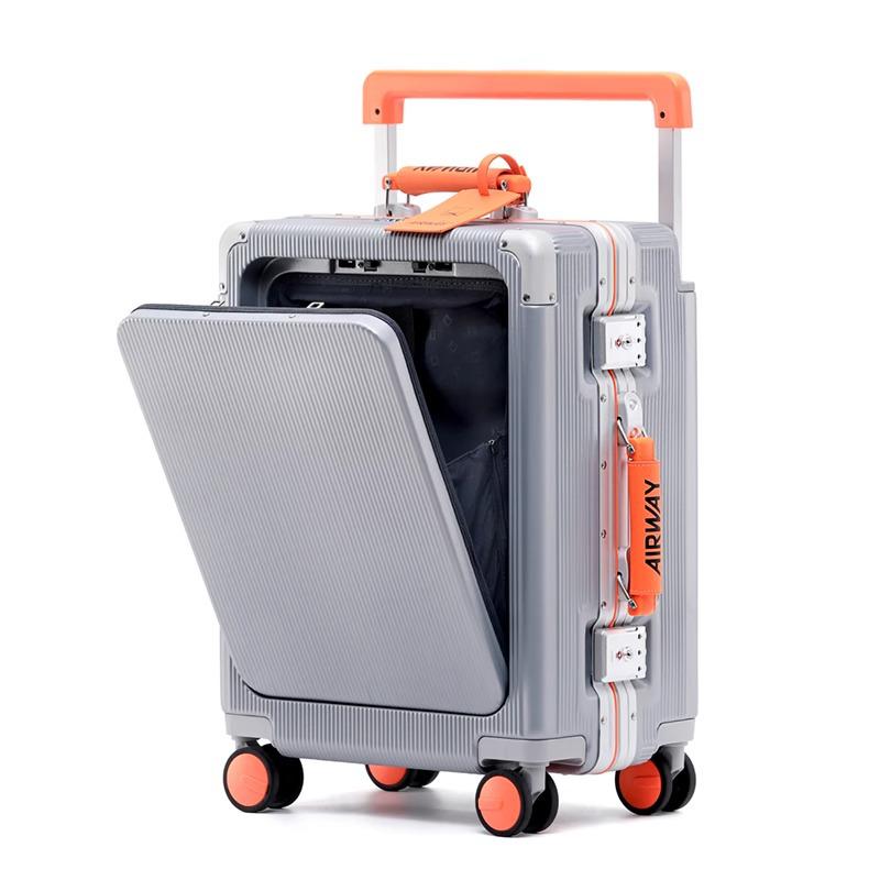New Aluminum Frame Suitcase with Wide Handle - 20-inch Carry-On & 24-inch Trolley Case with Combination Lock for Women & Men