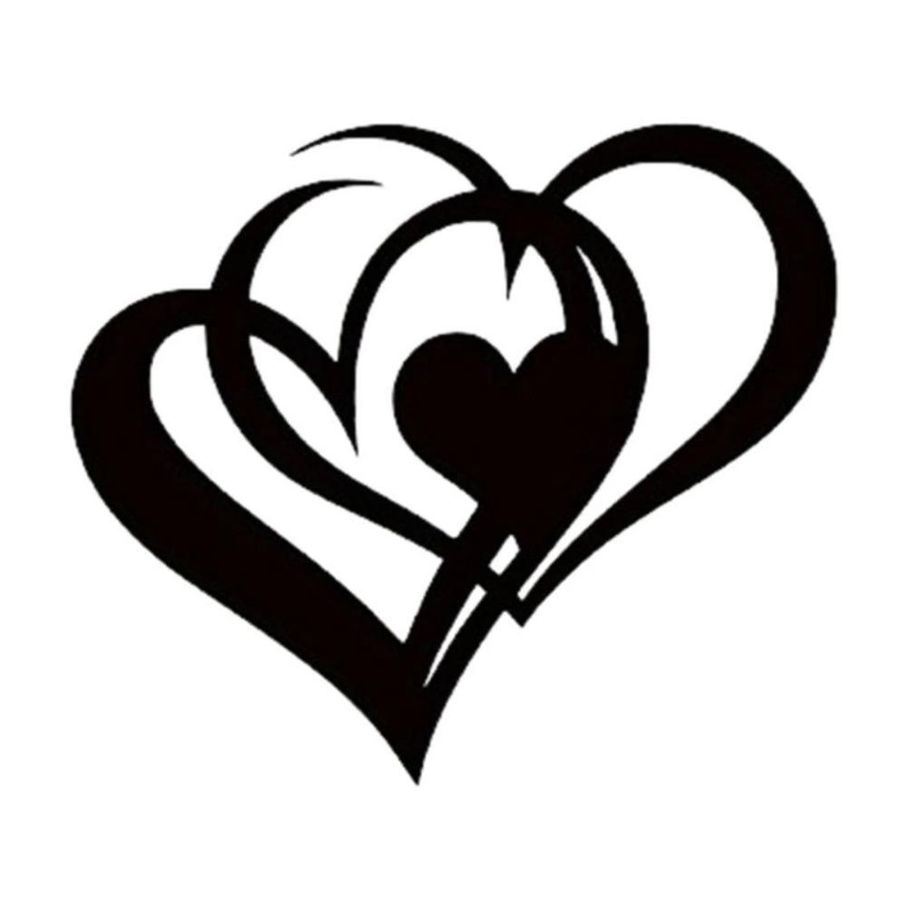 Double Heart Metal Wall Art Valentine Iron Decor Heart to Heart Design Easy Install Romantic Home Gift Black