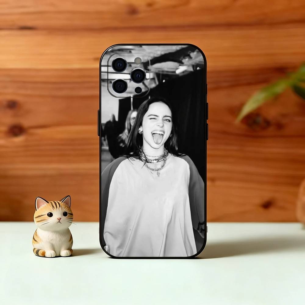 H-Happier Than Ever Phone Case For iPhone 17,16,15,14,13,12,11 Plus,Pro Max,XS,Soft Silicone Black Cover