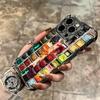 Watercolors Set Paint Palette Plating Phone Case For Iphone 16 17 Pro Max Air 16E 14 15 Plus 12 13 Mini Anti-Fall Airabag Cover