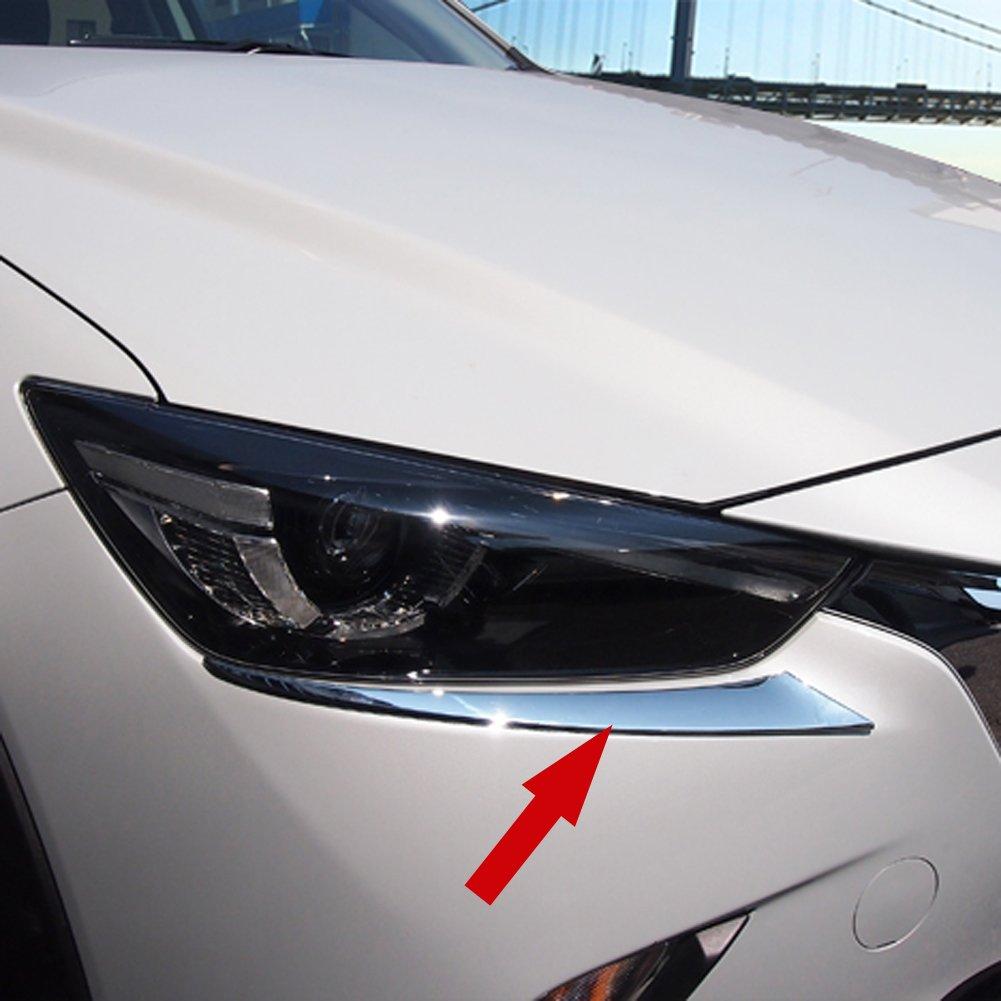 RUIQ Mazda DK Series Exterior Chrome Plated Front Headlight Eyeliner Specially Designed for the Mazda CX-3 Garnish, CX-3