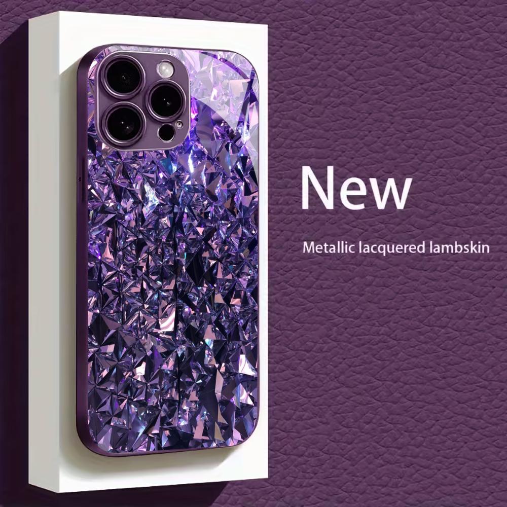 Violet Gold Hot-selling New Exquisite Protective Case Phone Case Metallic Paint PhoneCase for iPhone 17 16 15 14 13pm Pro Plus