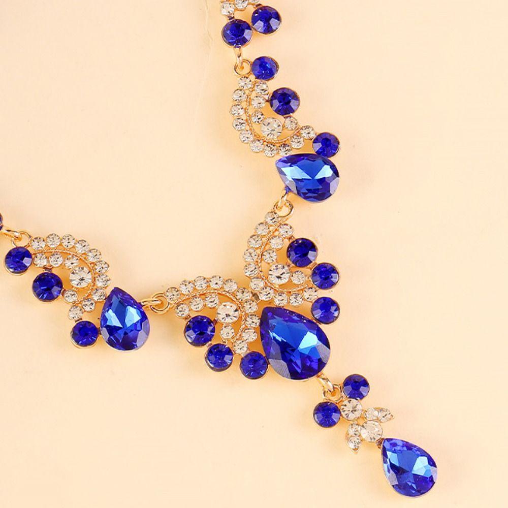 Luxury Rhinestone Jewelry Set Shiny Wedding Bridal Accessories Women's Jewelry Set Women Girl