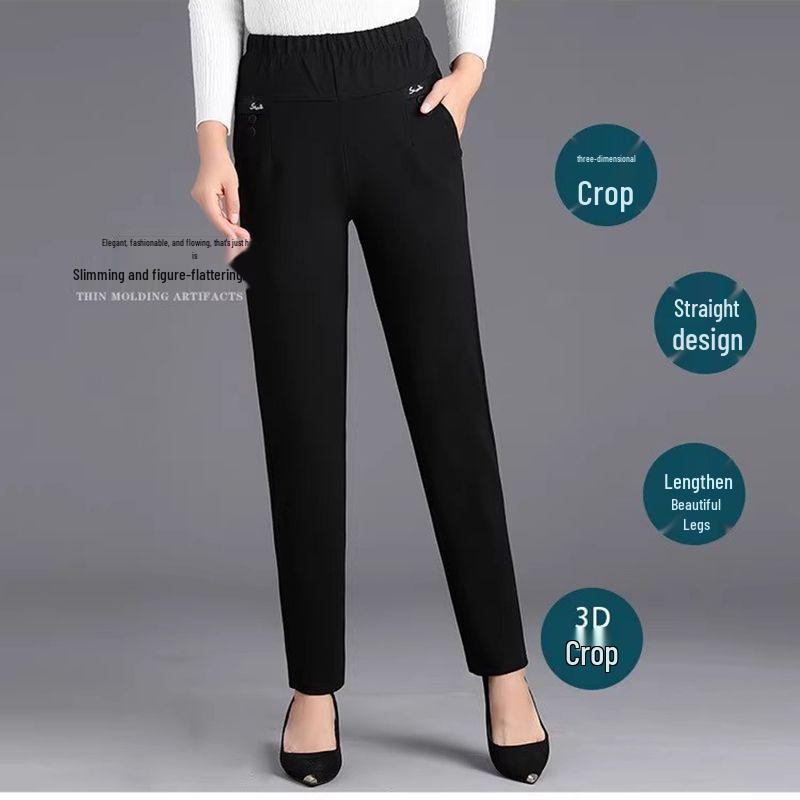 Frühling 2025 Damen Langarm Strick-T-Shirt mit Gazeärmeln für Mütter mittleren und höheren Alters