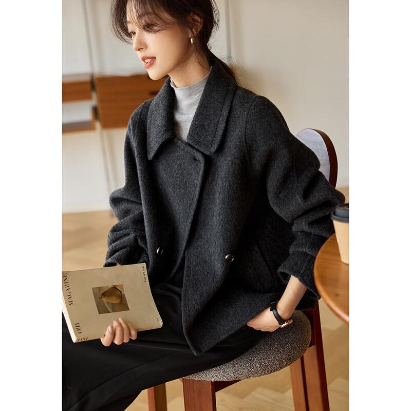 

Mohan Yimei Women s Short Double-Sided Wool Lapel Coat M