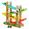 Wooden Kids Racing Track Car Toy With Inertia And Diy