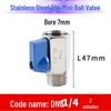 304 Stainless Steel Sanitary Mini Ball Valve, Internal/External Thread, High Pressure, 1/8"-3/4" Sizes, Open Pagoda Design