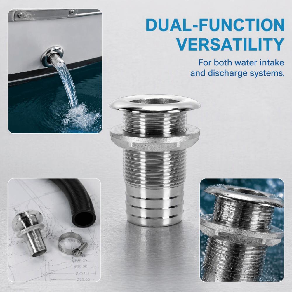 Standard Length Marine Drain Outlet Barbed Design Water Drain Fitting  For Yacht