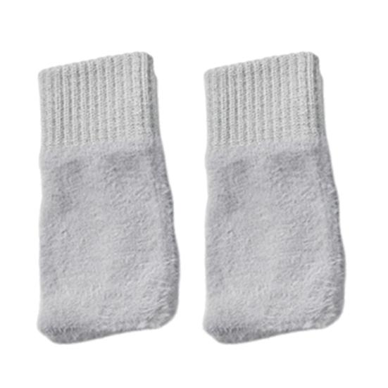 Half Finger Gloves Women Long Fingerless Gloves Fleece-Lined Touchscreen Knitted