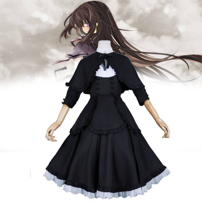 Puella Magi Madoka Magica Akemi Homura Cosplay Dress With Polyester Fabric For Anime Role Play