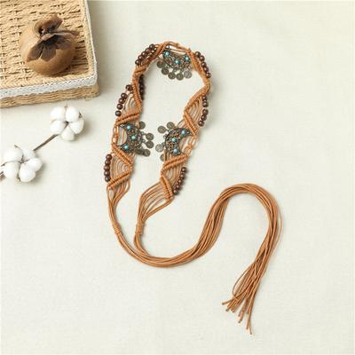 Ethnic Style Skirt, Boho Retro Braided Wax Rope DIY Women's Hanfu Belt