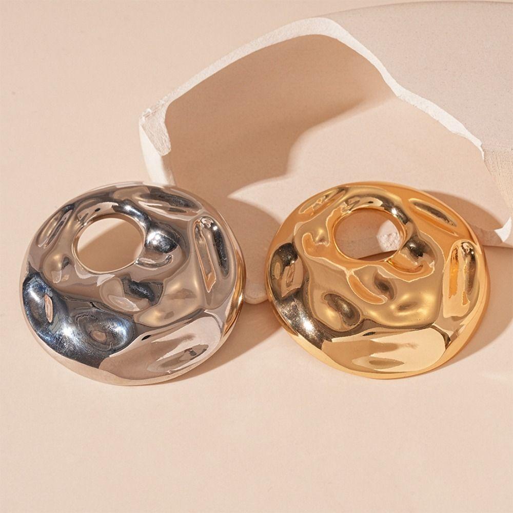 Round Water Ripple Pins Retro Hollow Out Brooch Trendy Irregular Geometric Brooch  Party