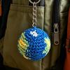 Thickened Metal Ring Crochet Ball Charm Pendant Necklace Plush 1 Pc