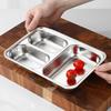 Stainless Steel Divided Lunch Box with Lid Lunch Container Fast Food Plate  Kitchen Tableware