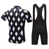 Summer Short Riding Bicycle Cycling Clothing Set Men Sport Jerseys Suits Black Bib Pants