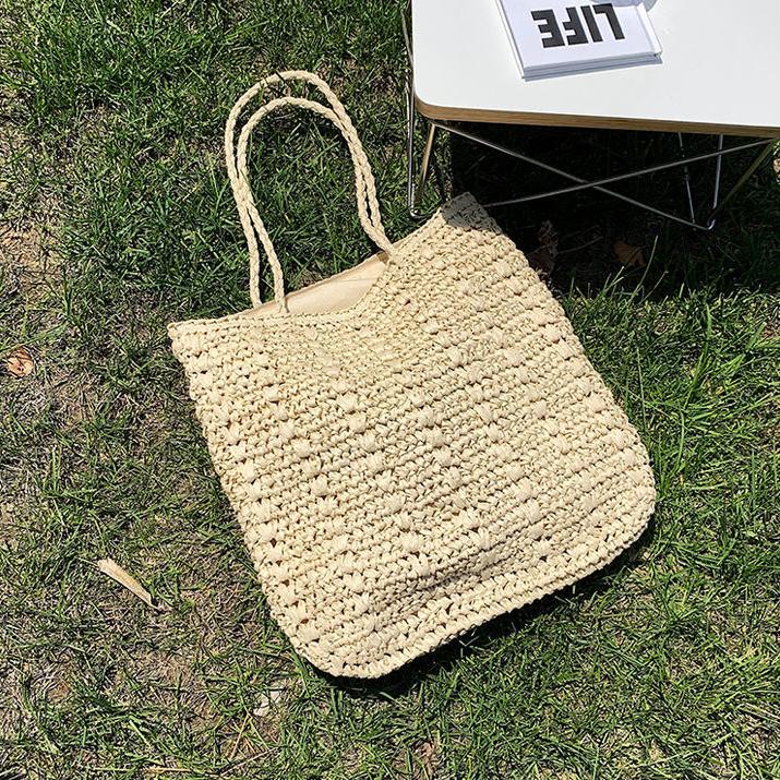 Yogodlns Classic Summer Woven Bag Women Beach Shoulder Bag Casual Large Capacity Straw Totes Bag Ladies Travel Shopping Handbag and Purse