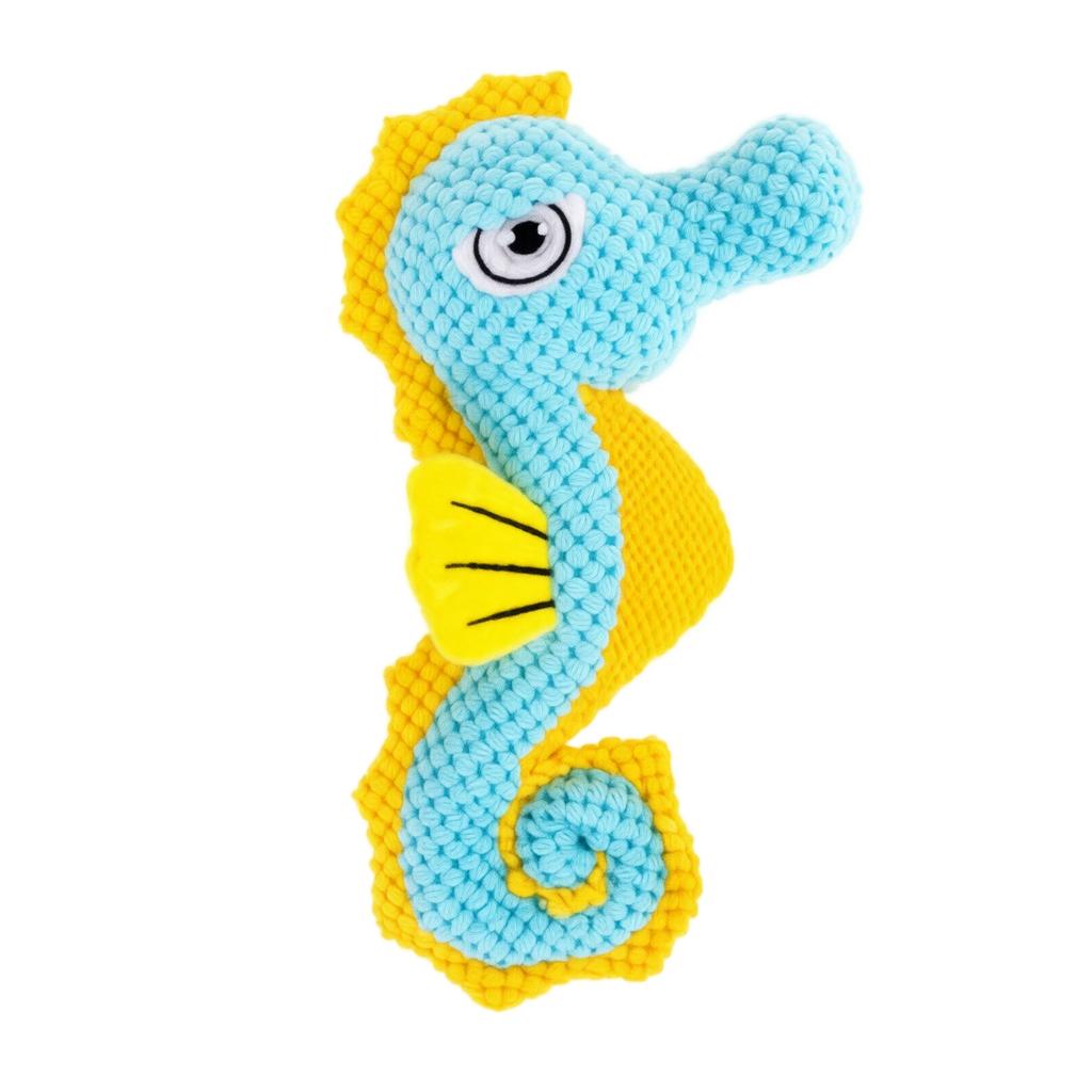 Durable Dog Chew Toy Soft Plush Seahorse Shape Pet Toy for Interactive Play and Teeth Cleaning Suitable for Small Medium Large Dogs