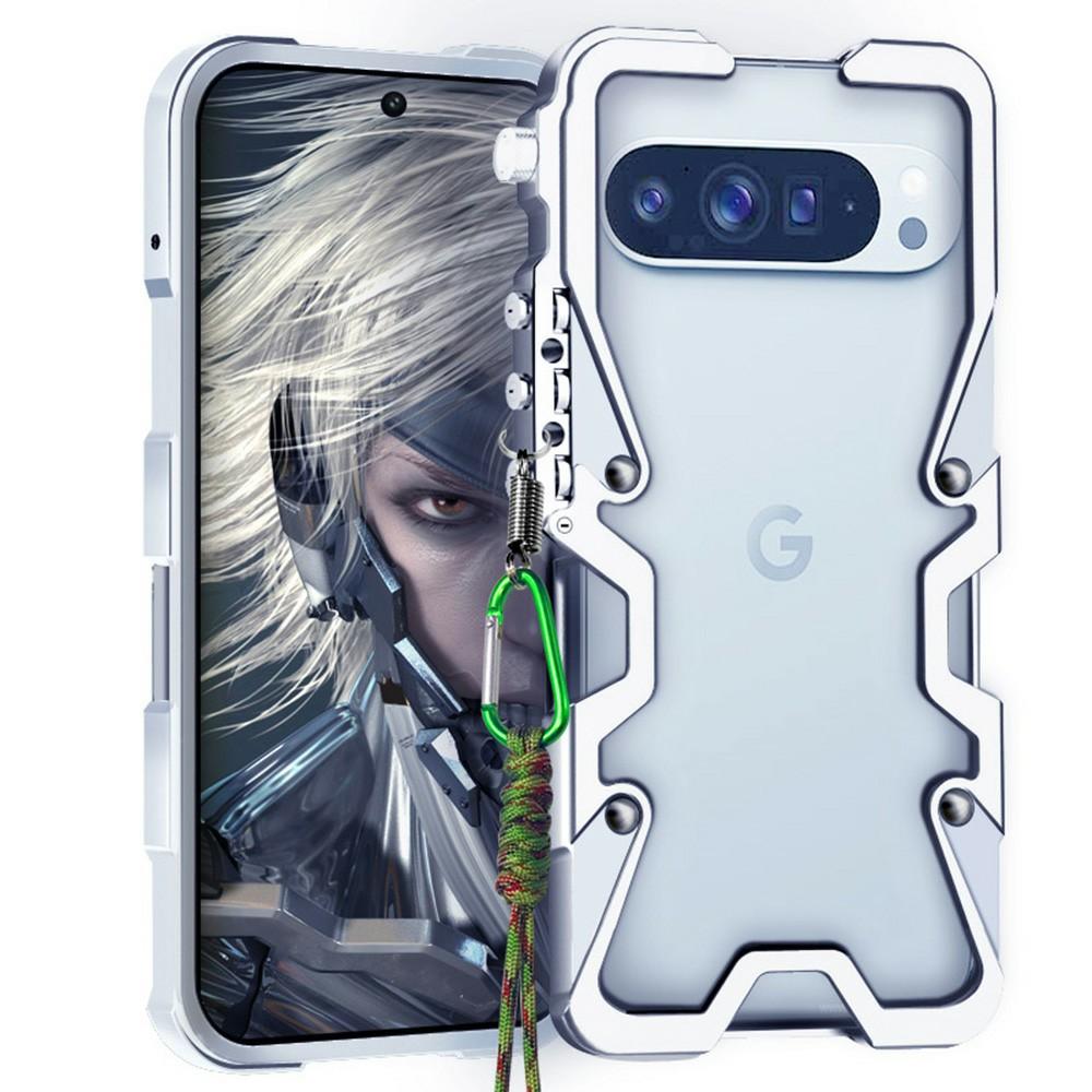 

Для Google Pixel 9/9 Pro Бампер Чохол Металевий з Алюмінієвого Сплаву Захисна Накладка на Телефон зі Шнурком A