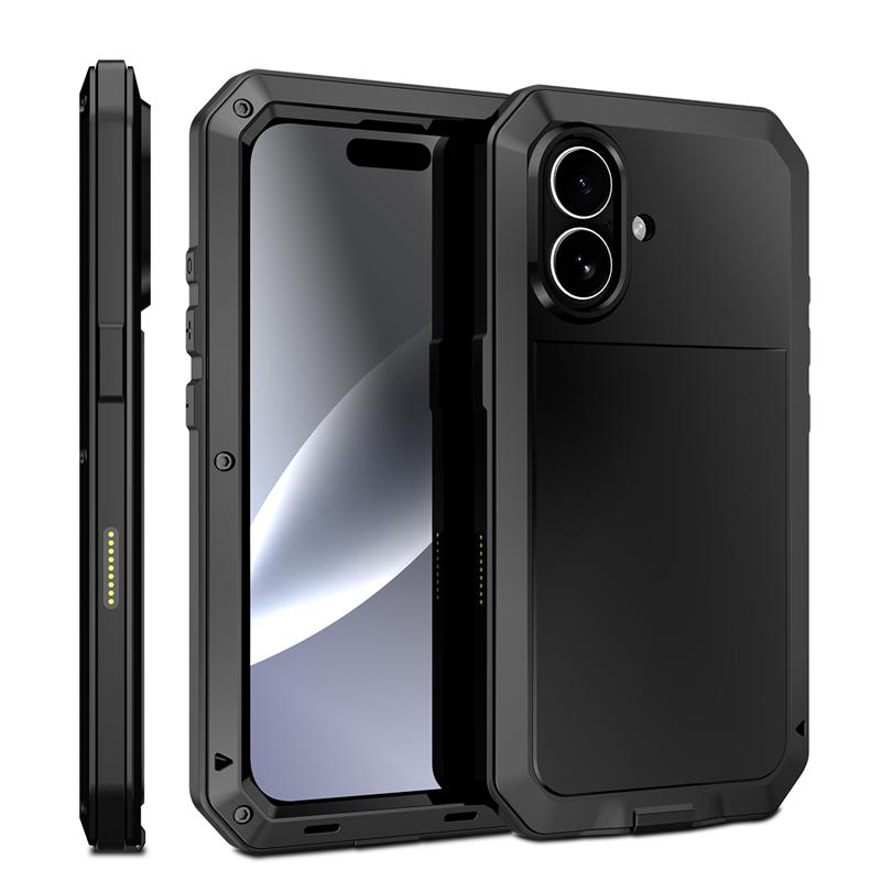 Heavy Duty Protection Armor Metal Aluminum Case for iPhone 17 16e 15 14 13 12 mini 11 Pro 7 8 Plus XS Max XR SE Shockproof Cover
