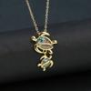 Light Luxury Crystal Zirconia Sea Turtle Necklace Fashion Animal Pendant Choker Daily Jewelry Party Gifts For Women Girls