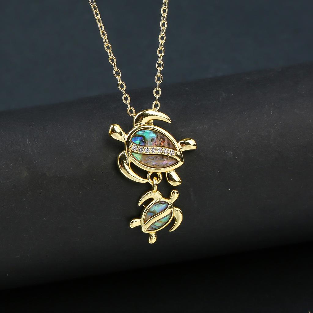 Light Luxury Crystal Zirconia Sea Turtle Necklace Fashion Animal Pendant Choker Daily Jewelry Party Gifts For Women Girls