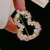 Fashion Pink Rhinestone Lucky Gourd Shaped Brooches For Women Clothing Accessory Crystal Openwork Gourd Brooch Pin Party Jewelry