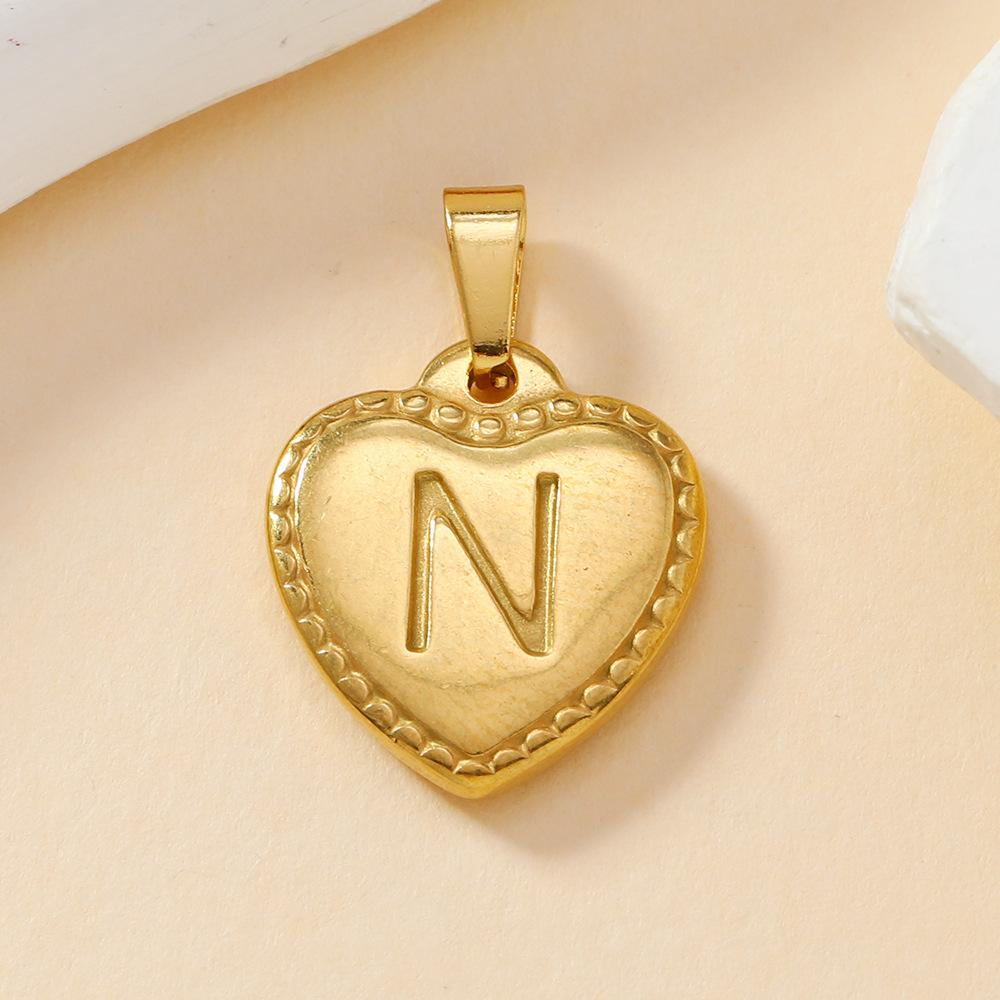 316L Stainless Steel Initial Necklace Letter Heart Pendant Chain For Women Jewelry Accessories
