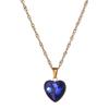 Exquisite Sparkly Heart Pendant Clavicle Chain Necklace - Stainless Steel, Street Style Sweet Cool Peach Heart Design.
