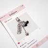Cherry Bow Beaded Heart Bag Charm Keychain