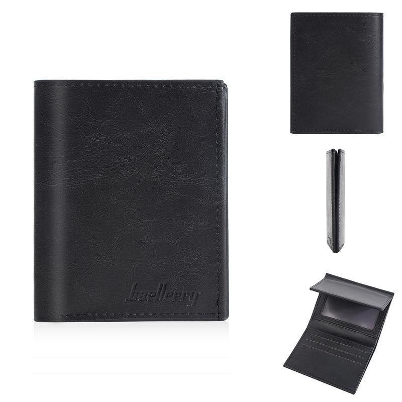 

Baellerry Men Tri-fold Wallets Vintage Design Business Card Holder Short Purse Money Packs GZW 10*8*1cm чёрный