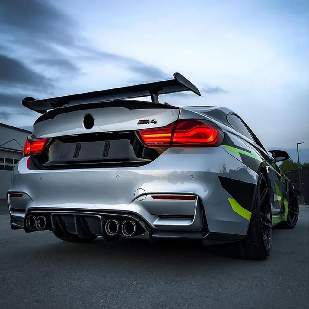 For BMW F80 M3 F82 F83 M4 2015-2020 Car Rear Diffuser Bumper Corner Spoiler Splitter Rear Lip Protector Guard Carbon Fiber Look