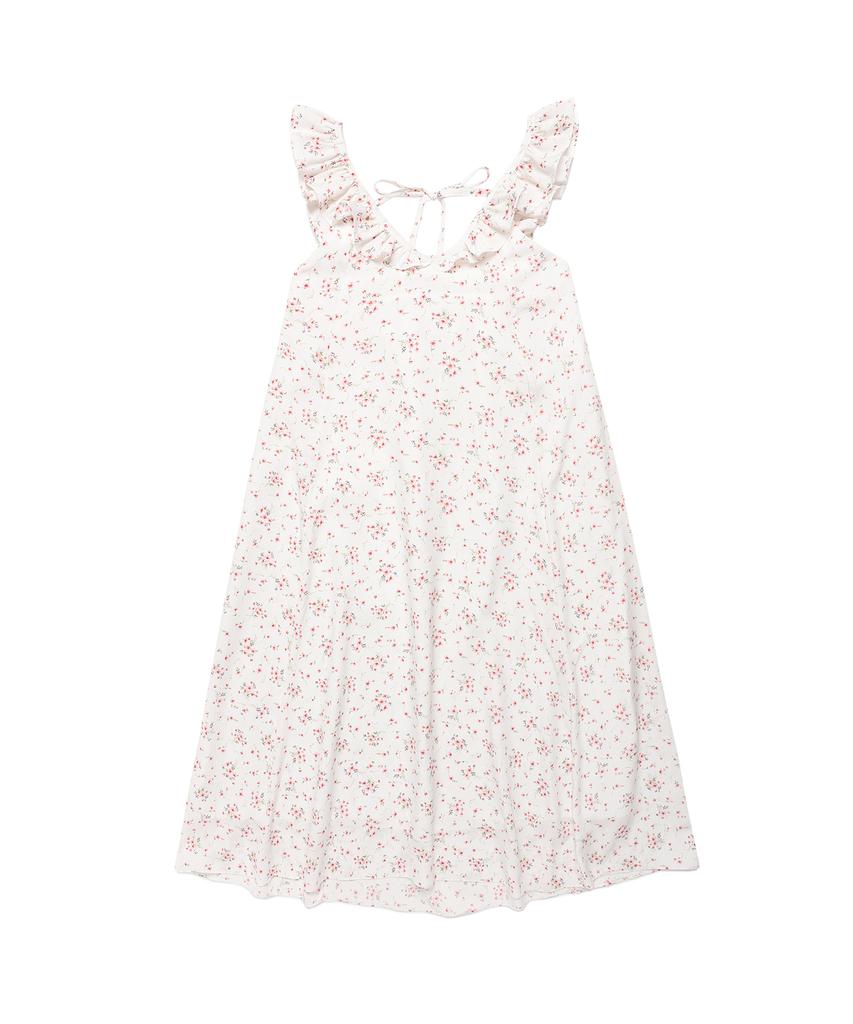 PLUNASTUDIO Cassia Flower Frill Dress_White