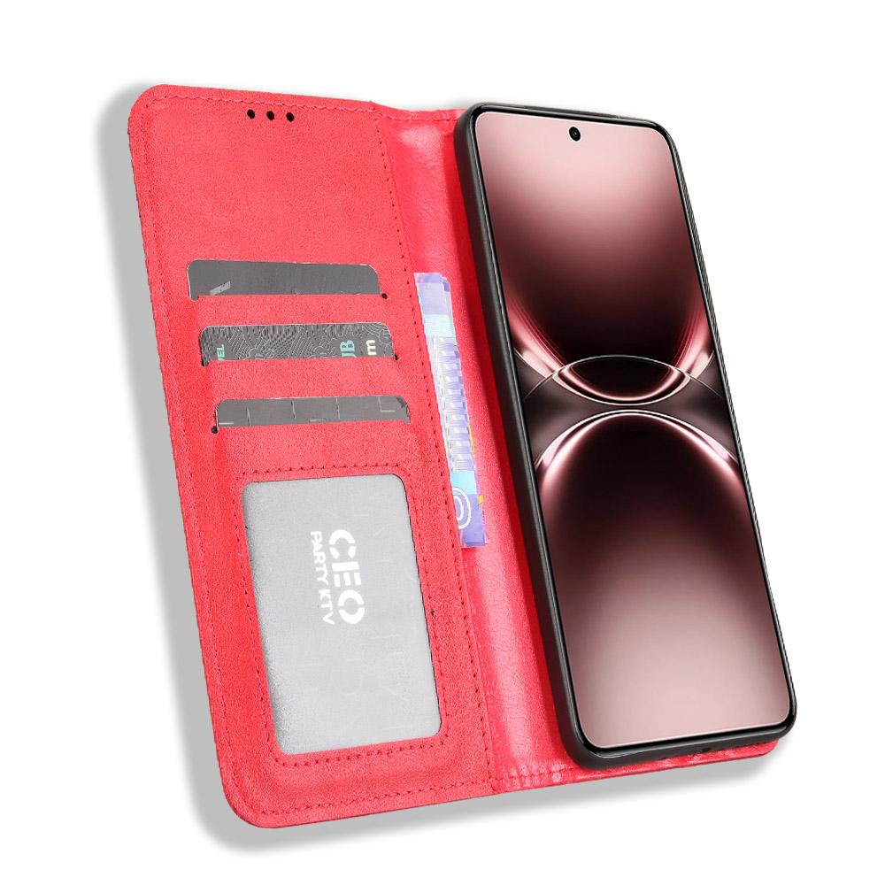 Husă Wallet din Piele cu Suport pentru vivo X200 Ultra 5G, Husa Telefon Textură Retro