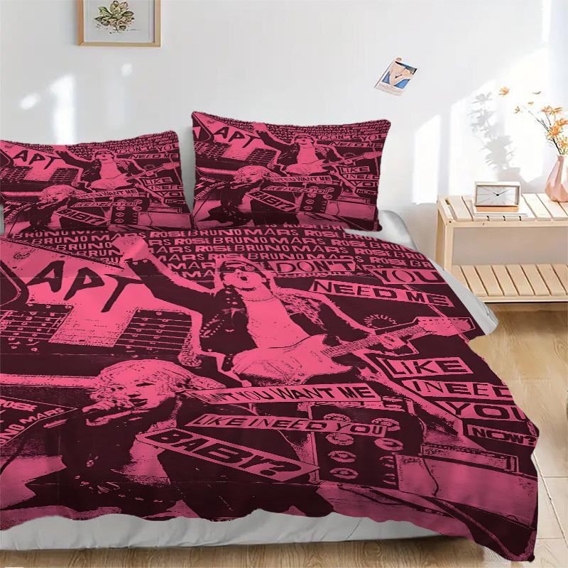 

3pcs Bruno Mars, Rose Cover Set, 1 Cover + 2 Pillowcases (No Insert), Bedding for All Seasons, Bedding,Bedroom Decor yy250922086 135x200cm