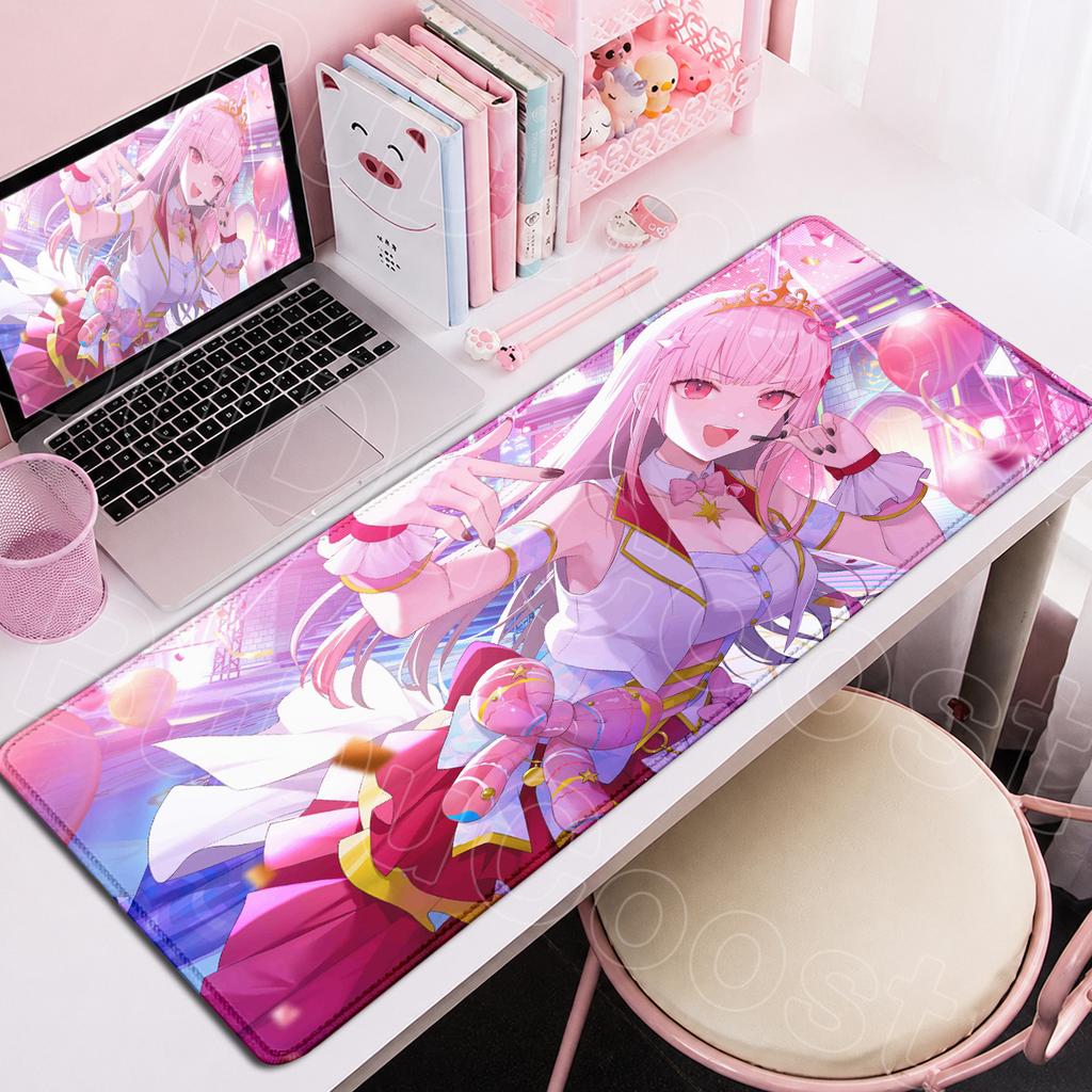 Office Large Rubber Gaming Mouse Pad Anime Non-slip Rubber Base Laptop Keyboard Mat Hololive Kawaii Mori Calliope Desktop Carpet