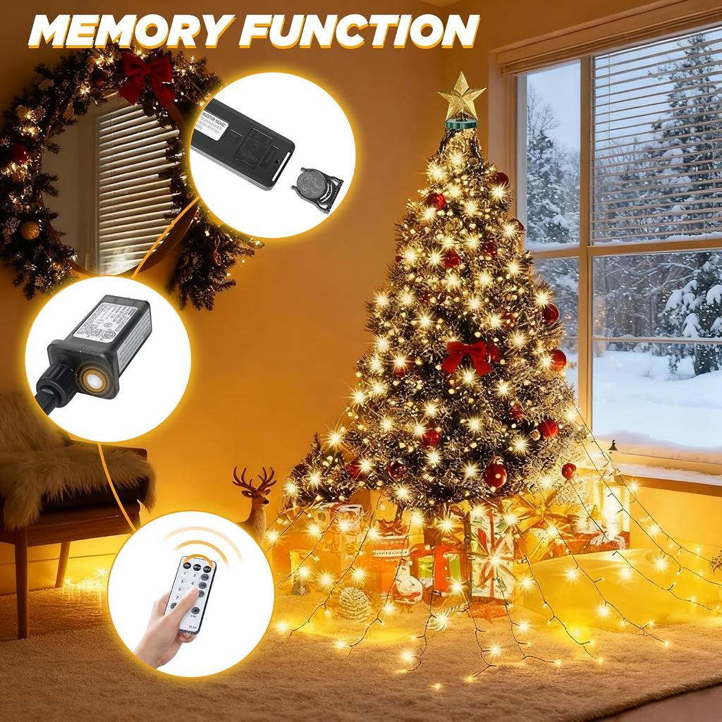 9.8FT Christmas Tree Lights for Christmas Decorations- Warm White