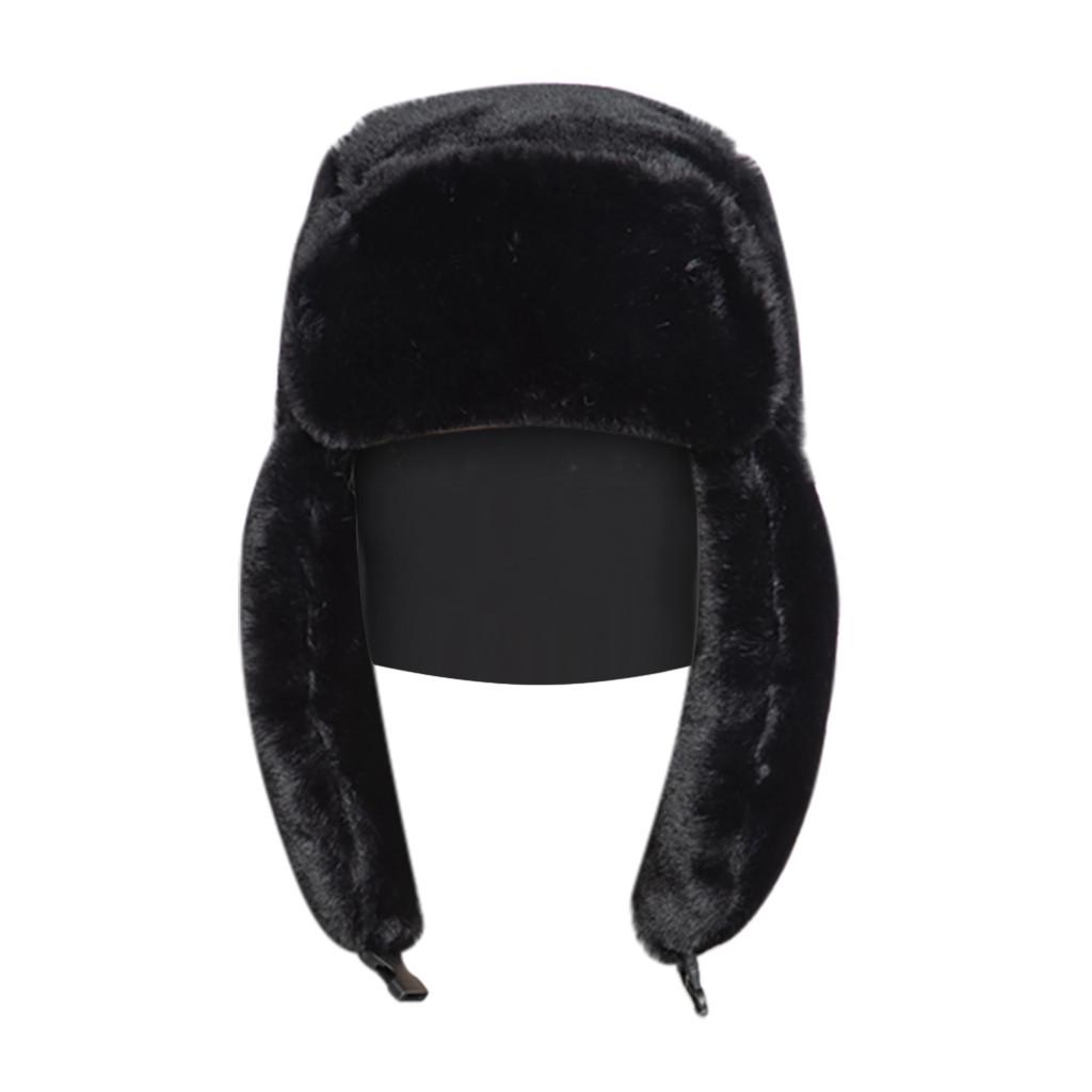 Ladies Winter Plush Fake Thick Hat Ear Protectors Warm Plush Hat