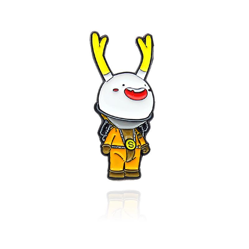 Creative Cartoon Antler Enamel Brooch - Big Head Coin Design