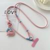 Leather Messenger Mobile Phone Lanyard Love Pendant Long Adjustable Neck Strap Strong and Durable Gasket Anti-lost Women