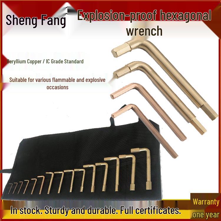 Spark-Free 9-Piece Hex Key Set 1.5-10mm, Explosion-Proof Aluminum Bronze 2mm