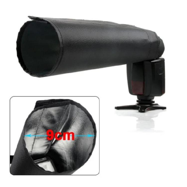 Portable Flash Snoot Hot Shoe Top Light Control Soft Light Cover Flash Diffuser for Various Photography Scenario